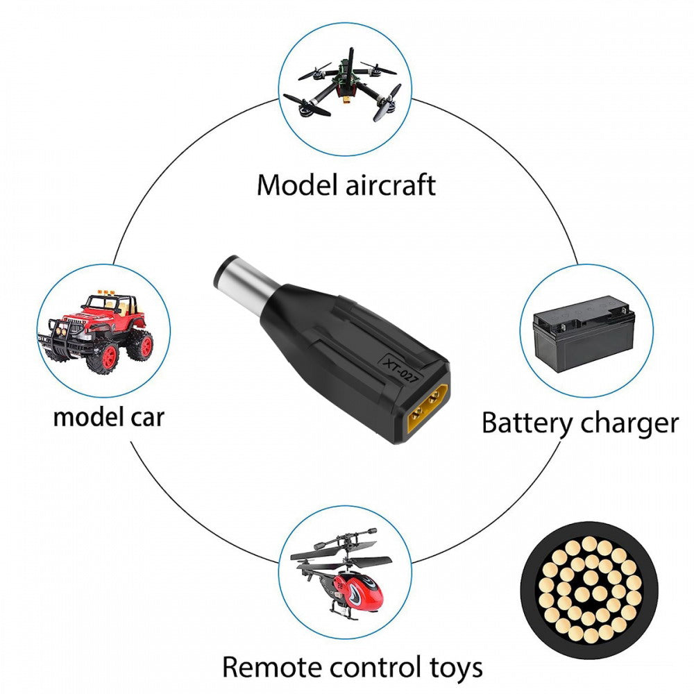 XT60 Male SC100 Protocol to DC 7.4x5.0mm Male Fast Charging Adapter for RC Lipo Battery Quadcopter Multicopter Aeromodelling