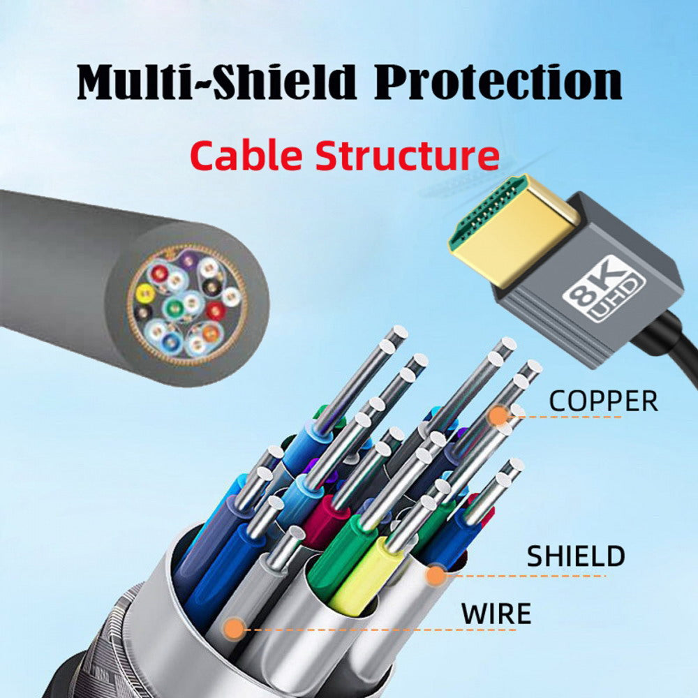 HDMI 2.1 Male to HDMI Male 8K 60hz Stretch Coiled Cable 100cm for HDTV Computer Laptop Monitor