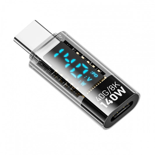 Type-C Smart LED Display USB-C Male to Female Extension Adapter USB4.0 40Gbps 140W Current Voltage Monitoring Tester Detector