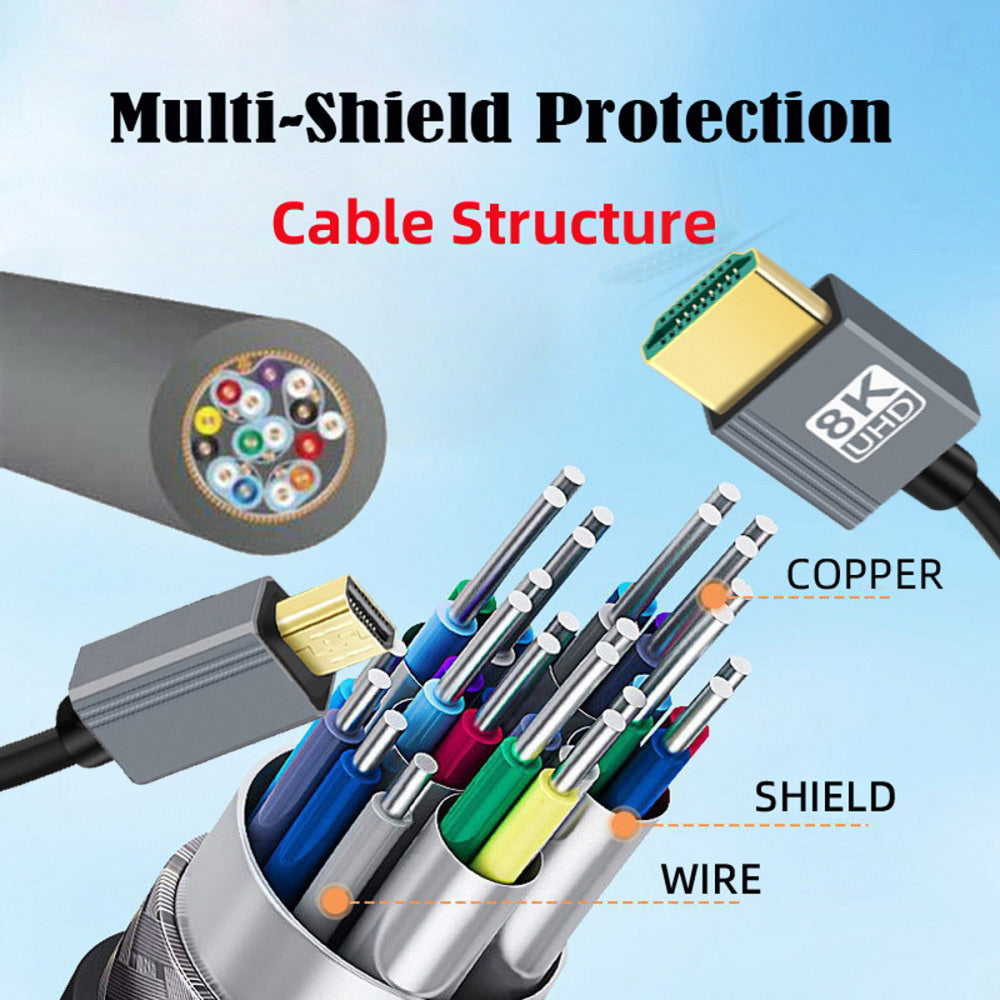 Micro HDMI 2.1 Male Type-D to HDMI Male 8K 60hz Stretch Coiled Cable 100cm for HDTV Camera Laptop Monitor