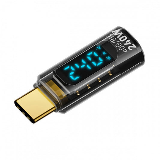 240W Type-C Smart LED Display USB4 Male to Female Extension Adapter USB4.0 40Gbps Current Voltage Monitoring Tester Detector