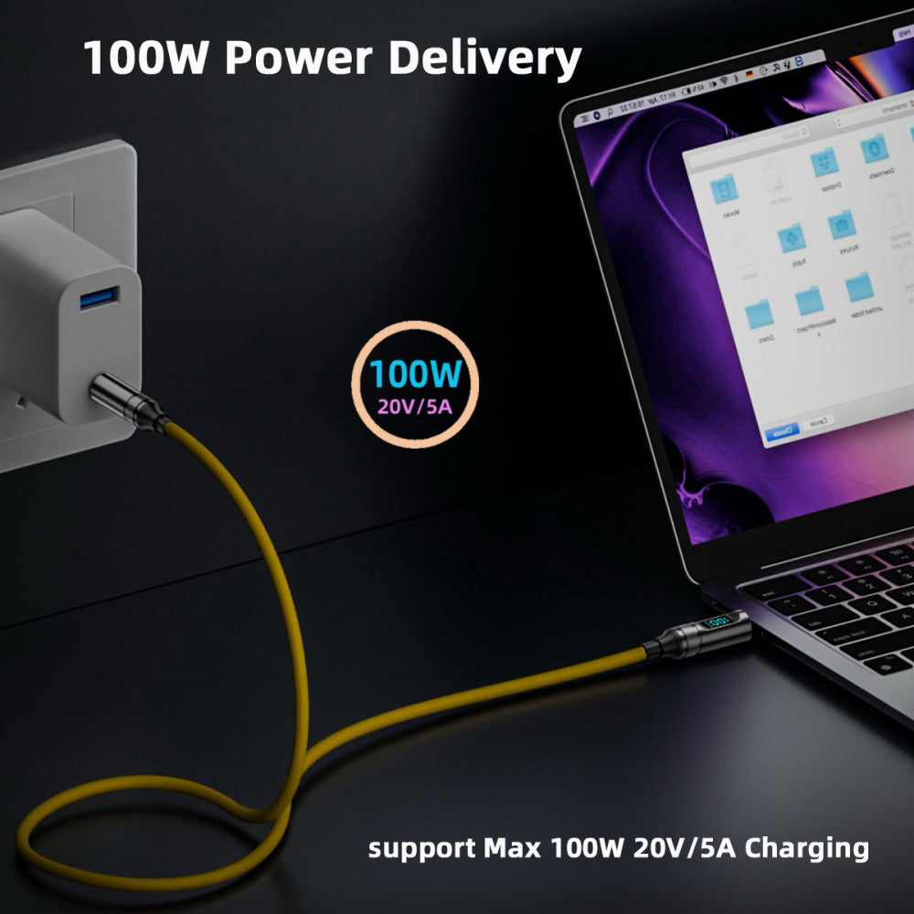 Smart LED Display USB-C USB4 Cable 20Gbps 100W 8K for Laptop Disk Phone Type-C Male to Male Cable Power & Data