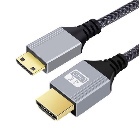 HDMI 2.0 Male to Mini HDMI Type-C Male 4K 60hz Cable with Sleeve Straight Connector for HDTV Computer Laptop Monitor