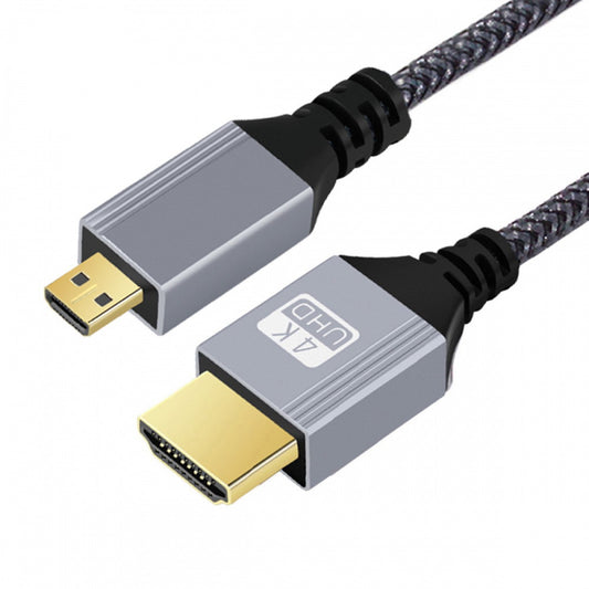 HDMI 2.0 Male to Micro HDMI Type-D Male 4K 60hz Cable with Sleeve Straight Connector for HDTV Computer Laptop Monitor