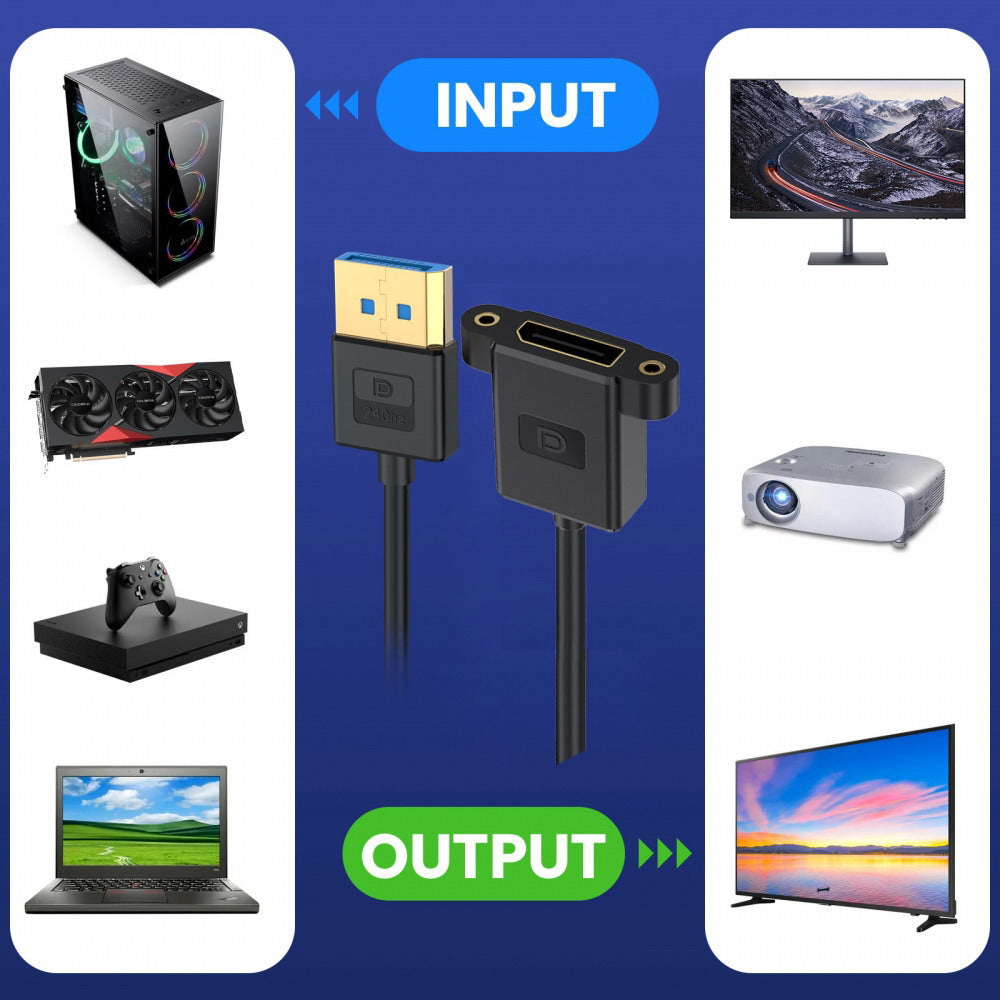 Ultrafine DisplayPort 1.4 DP Male to Female Extension Cable 8K 60hz 4K 144hz for Desktop Laptop Monitor Graphics Card 30cm