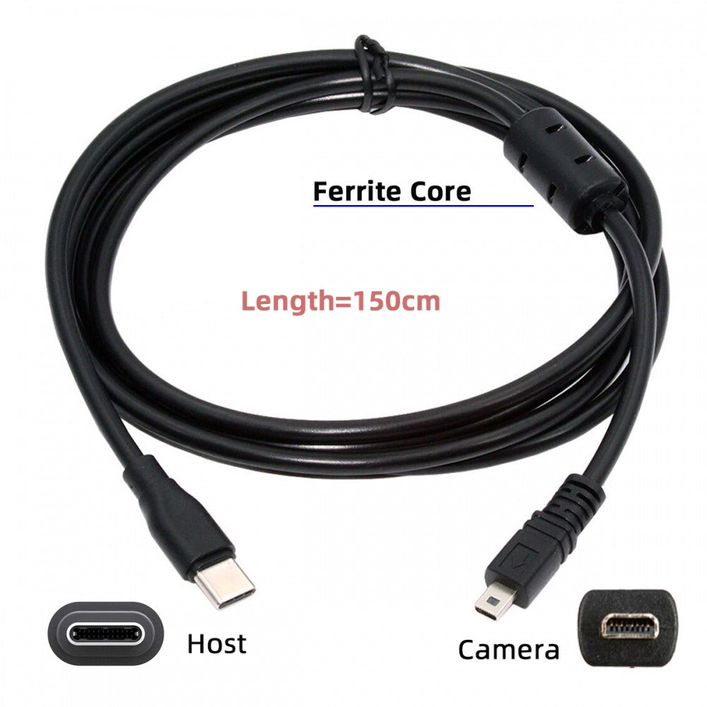 USB-C Type-C Host to Camera Mini 8P Data Power Cable for Coolpix UC-E6 UC-E16 UC-E17 DSC-W DMC-S EX-Z