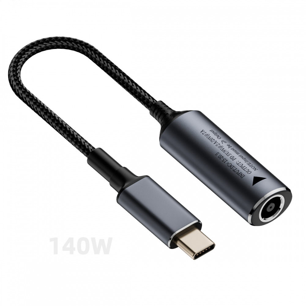 DC Jack 7.4x5.0mm Input to USB-C Type-C Power 140W Charge Cable for Laptop Phone PD9V 5V 20V7A