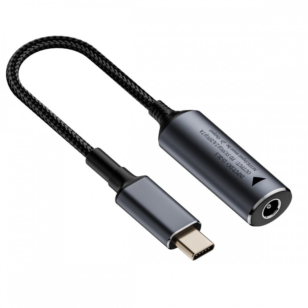 DC Jack 5.5X2.1mm Input to USB-C Type-C Power 140W Charge Cable for Laptop Phone PD9V 5V 20V7A