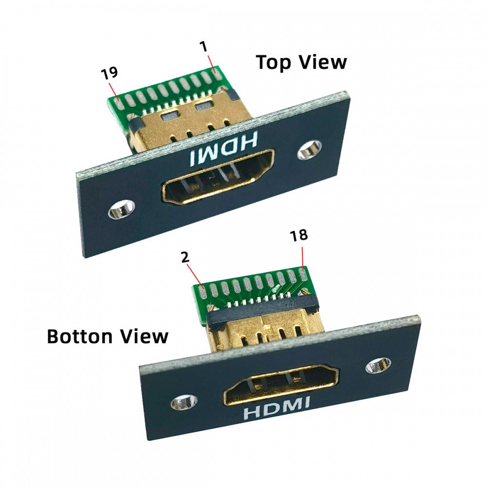 5pcs/set DIY OEM HDMI 8K Type-A Female Socket Connector Receptacle with Panel Mount Solder Type