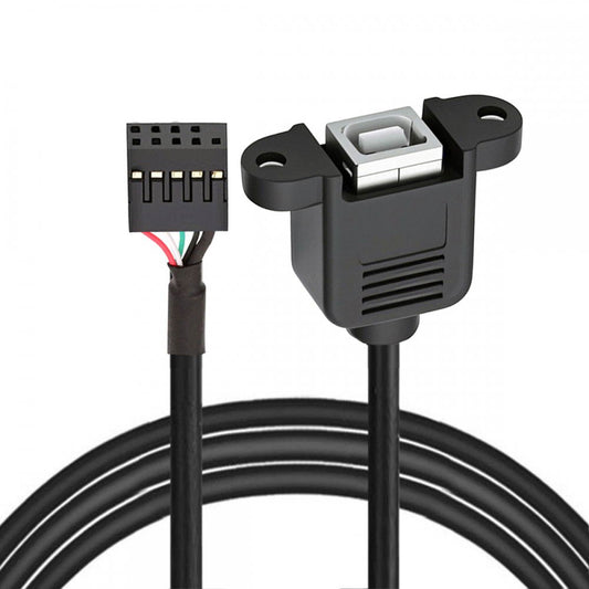 USB 2.0 Motherboard 9pin 10pin Header to Standard Type-B Female Extension cable with Nuts for Panel Mount
