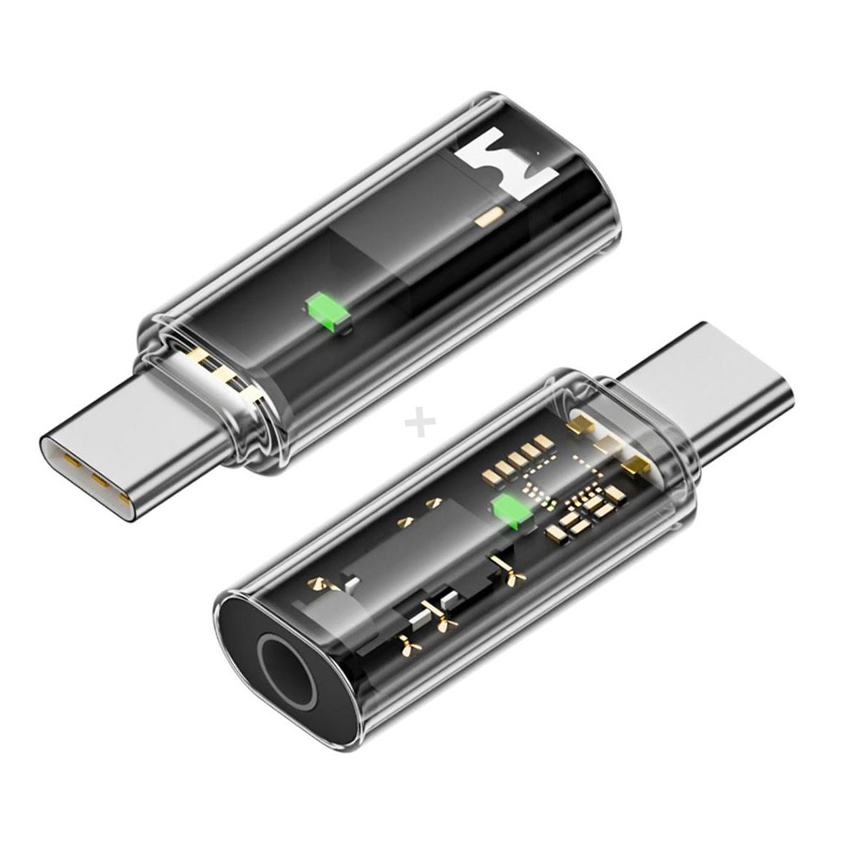 2pcs/lot Type C USB-C to 3.5mm Audio AUX & MIC Sound Card 16bit 48kHz Adapter Compatible with Laptop Tablet Phone
