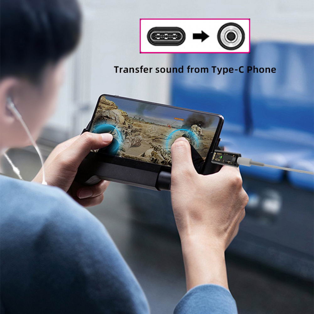 2pcs/lot Type C USB-C to 3.5mm Audio AUX & MIC Sound Card 16bit 48kHz Adapter Compatible with Laptop Tablet Phone