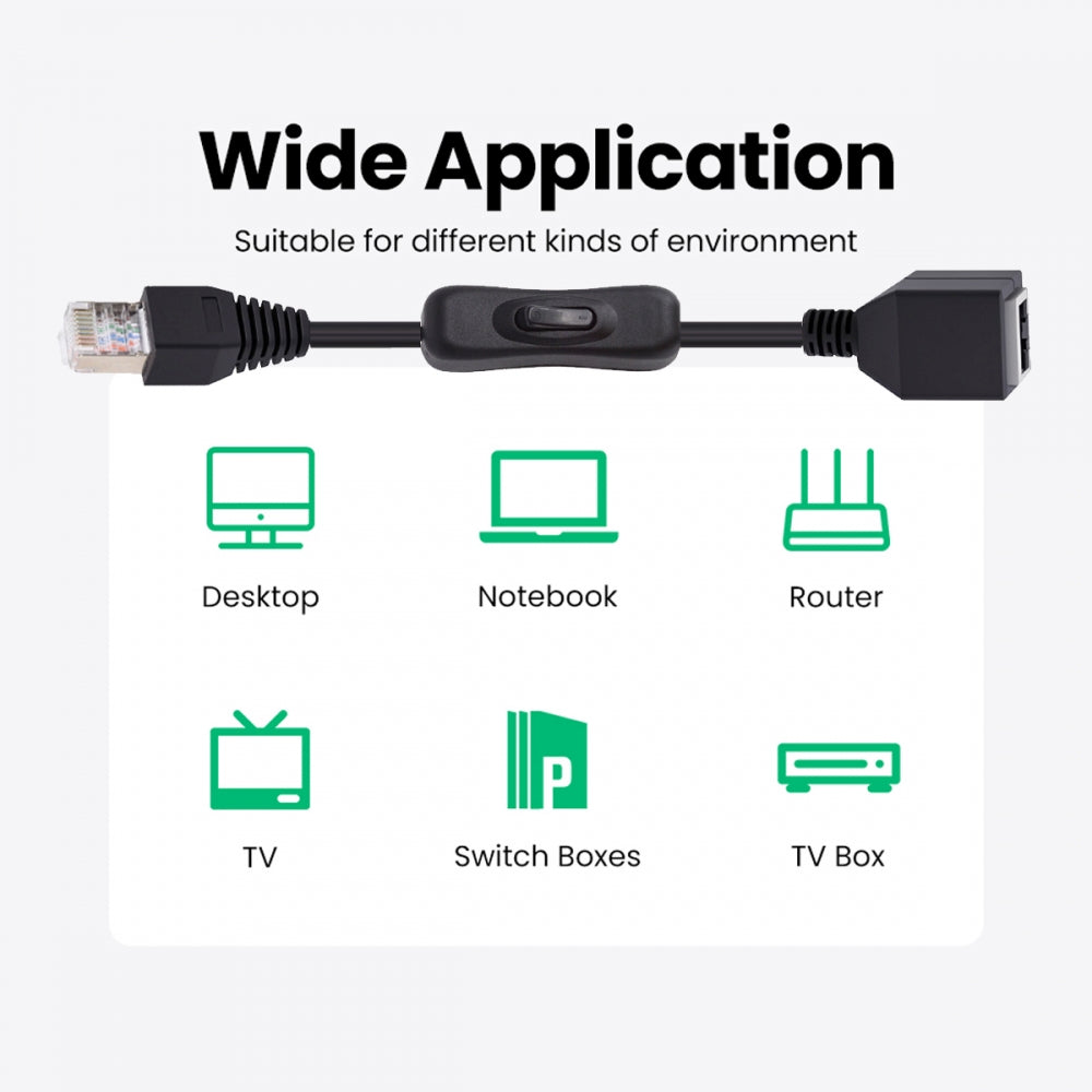 RJ45 CAT6 8P8C STP UTP Male to Female Extension Cable with 304 Singal Switch On/Off LAN Ethernet Network Patch Cord