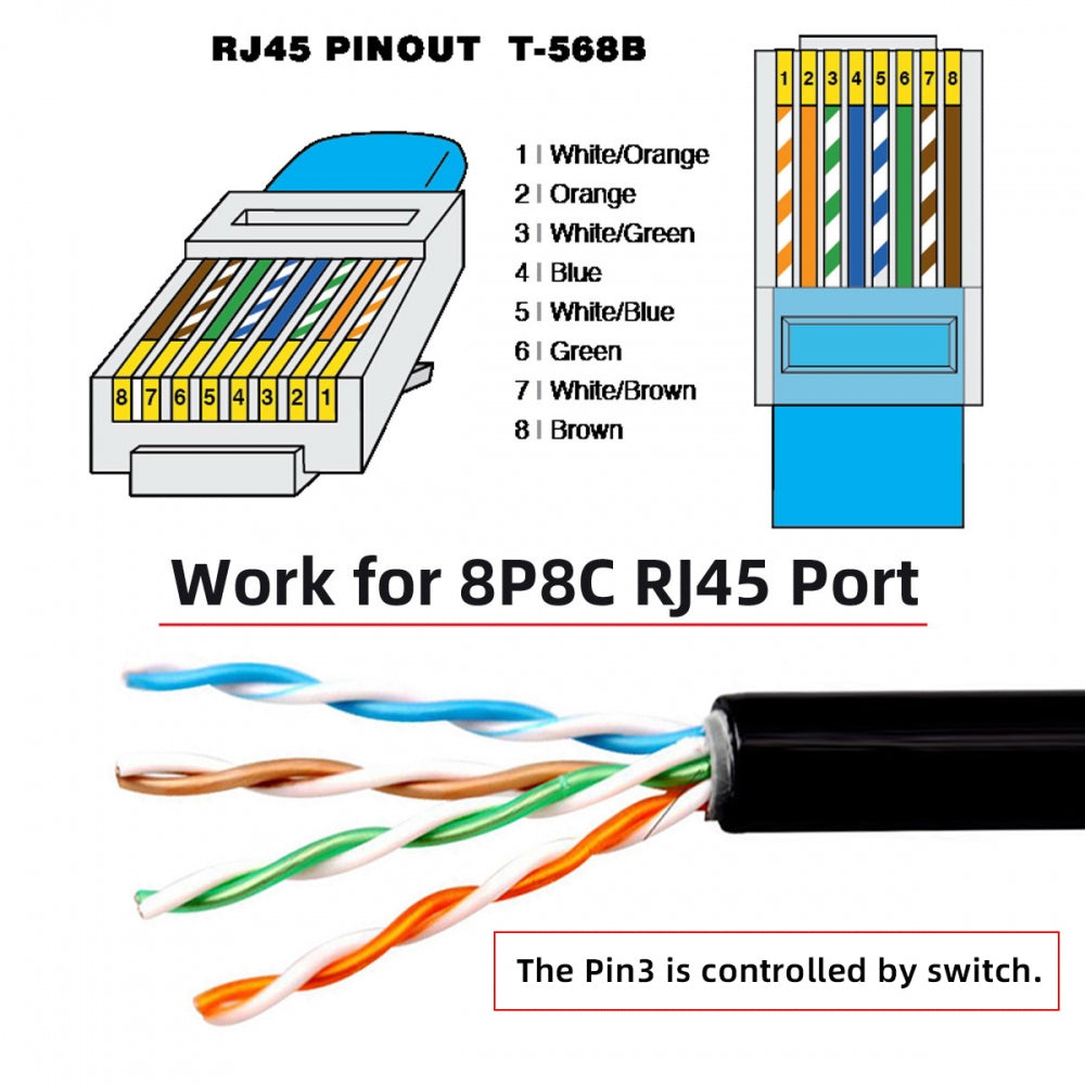 RJ45 CAT6 8P8C STP UTP Male to Female Extension Cable with 304 Singal Switch On/Off LAN Ethernet Network Patch Cord
