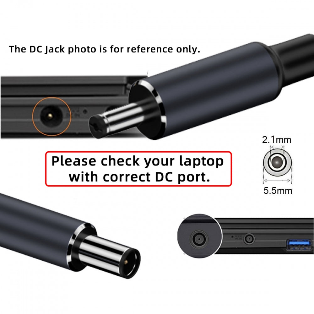 100W Type C USB-C Input to 20V DC 5.5*2.1mm Output Power 20V 5A 65W PD Charge Cable for Laptop