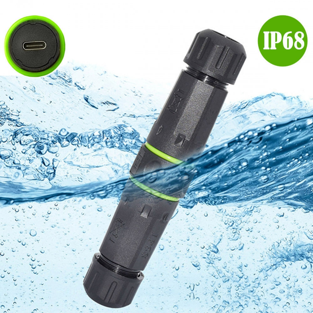 M20 Locking IP68 Waterproof Type-C 10Gbps USB3.1 Female to USB-C Female Extension Adapter Coupler