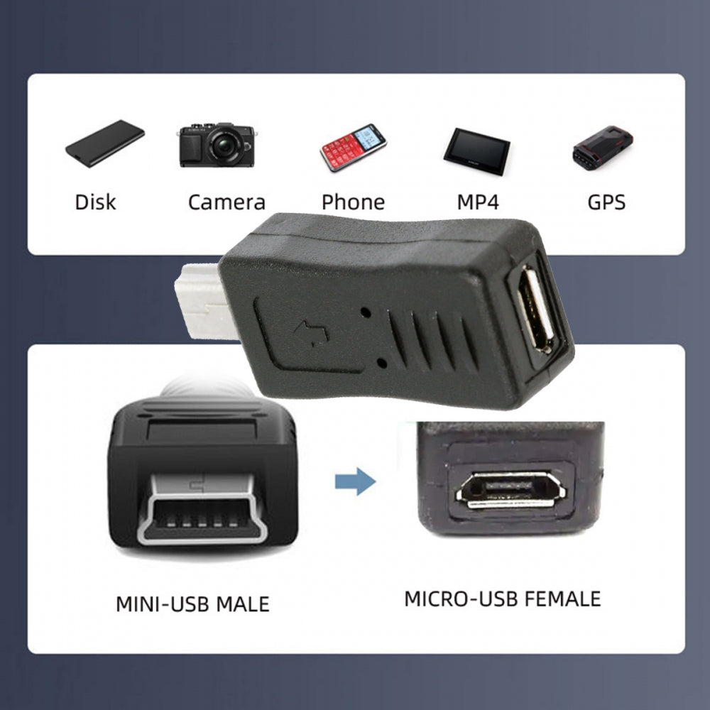 2pcs/lot Mini USB2.0 Male to Micro Female and Micro USB Male to Mini-USB Female Extension Connector Adapter