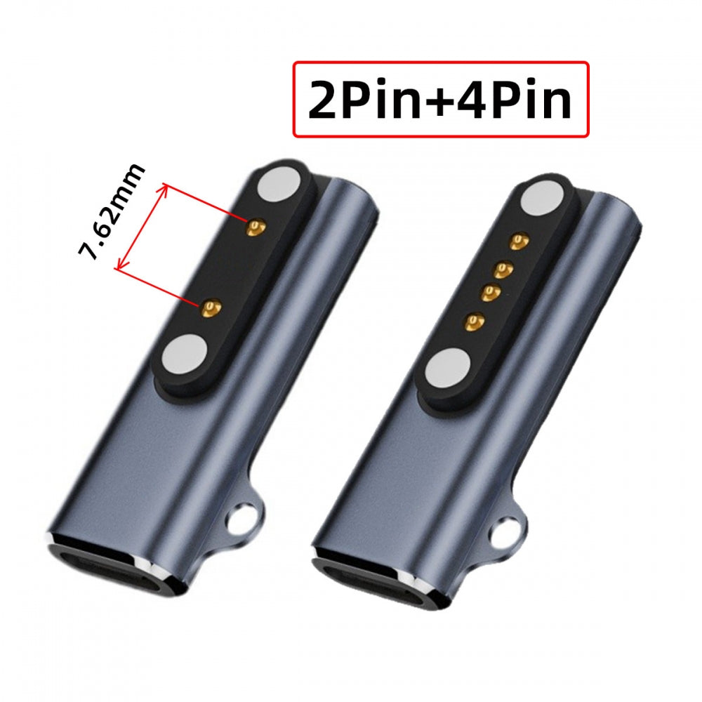 2pcs/lot Magnetic Smart Watch Charging Adapter USB Type-C to Pitch 7.62mm with 2-Pin 4-Pin Compatible with Bone Conduction Headphone