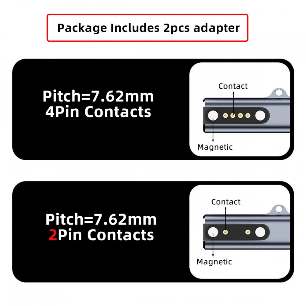2pcs/lot Magnetic Smart Watch Charging Adapter USB Type-C to Pitch 7.62mm with 2-Pin 4-Pin Compatible with Bone Conduction Headphone