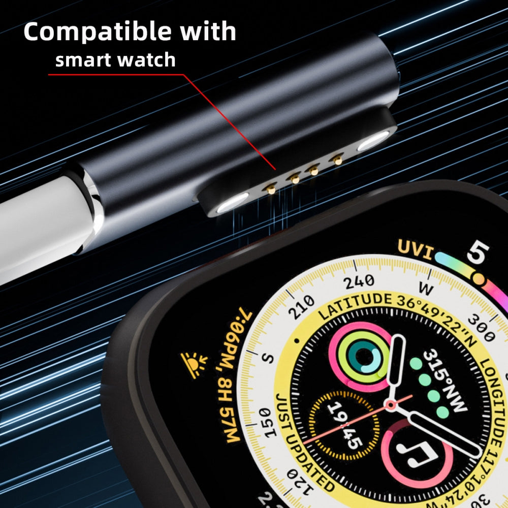 2pcs/lot Magnetic Smart Watch Charging Adapter USB Type-C to Pitch 7.62mm with 2-Pin 4-Pin Compatible with Bone Conduction Headphone