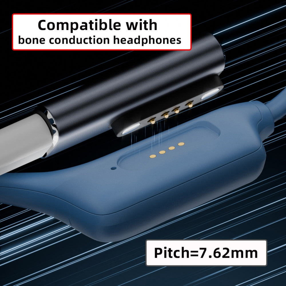 2pcs/lot Magnetic Smart Watch Charging Adapter USB Type-C to Pitch 7.62mm with 2-Pin 4-Pin Compatible with Bone Conduction Headphone