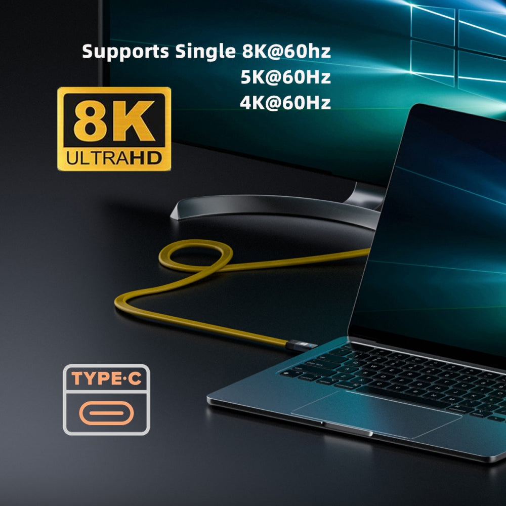 USB4 Male to Female Extension Cable 20Gbps Flat Slim FPC Cable with 100W and 8K 5K USB4.0 Type-C Compatible with Thunderbolt3/4