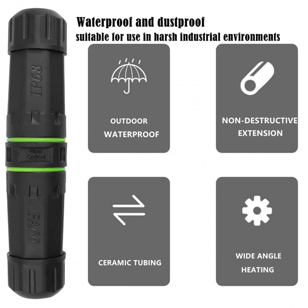 M20 Locking IP68 Waterproof SC Female to SC Female Singlemode Fiber Optic Patch Internet Networking Extension Adapter Coupler