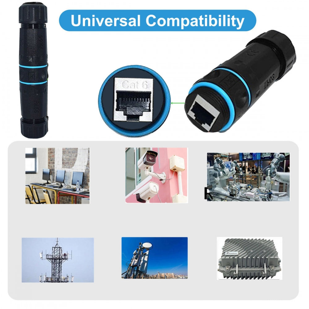 M20 Locking IP68 Waterproof UTP STP RJ45 Female to CAT6 Female Networking Patch Extension Adapter Coupler