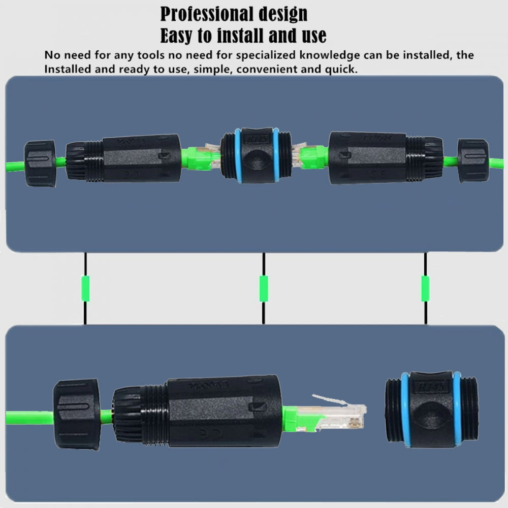 M20 Locking IP68 Waterproof UTP STP RJ45 Female to CAT6 Female Networking Patch Extension Adapter Coupler