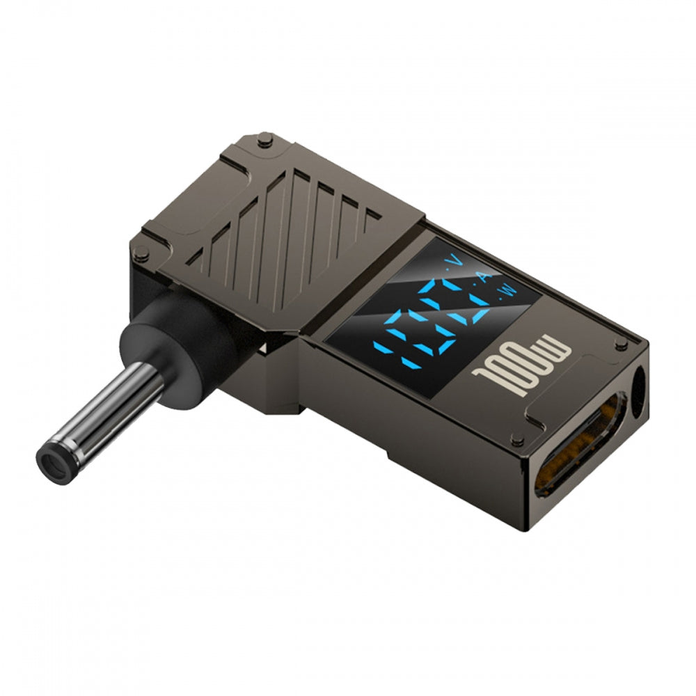 Type-C USB-C Input to DC 3.5x1.35mm Jack Smart LED Display 100W Output Power 20V 5A PD Charge 65W Adapter for Laptop