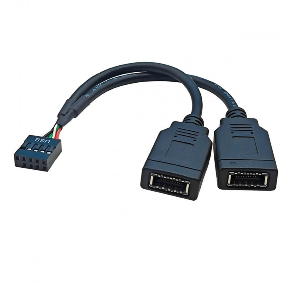 Dual Port USB 3.1 Front Panel Socket Key-A Type-E to USB 2.0 9Pin 10Pin Mainboard Header Male Extension Cable