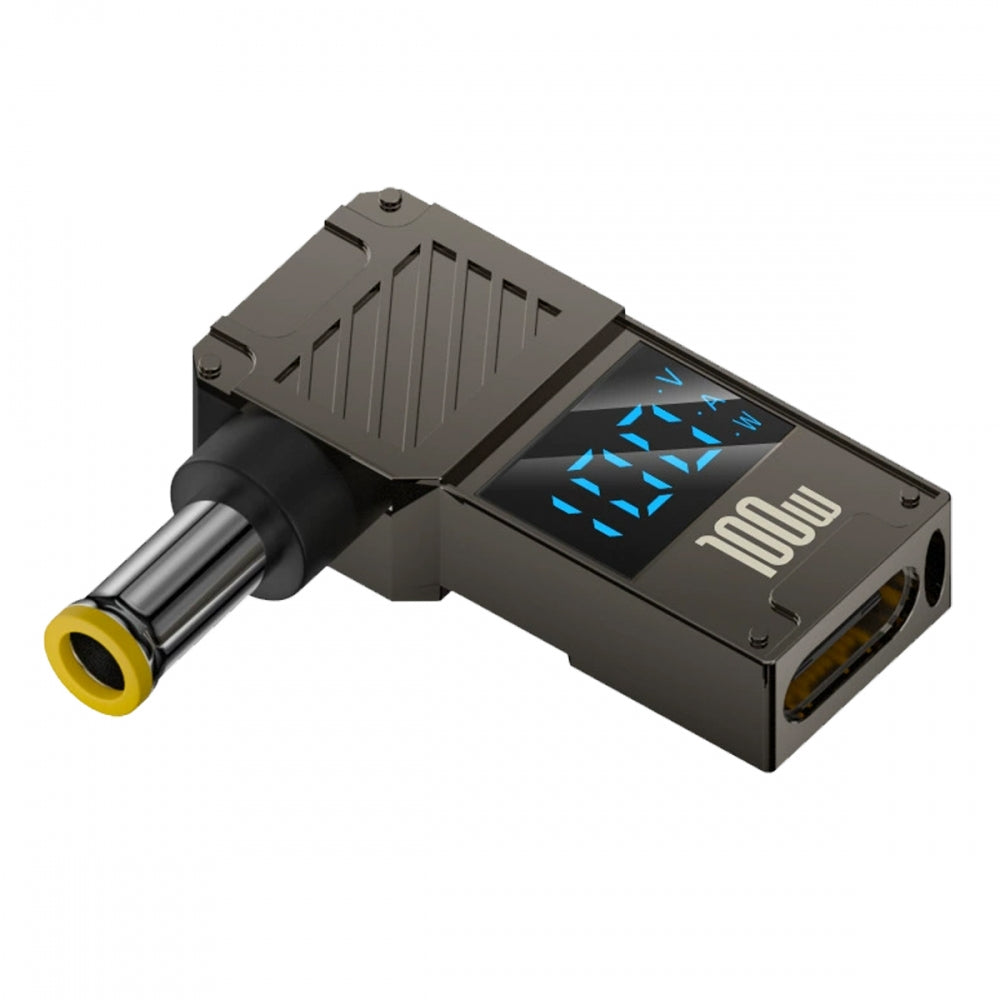 Type-C USB-C Input to DC 5.0x1.0mm Jack Smart LED Display 100W Output Power 20V 5A PD Charge 65W Adapter for Laptop