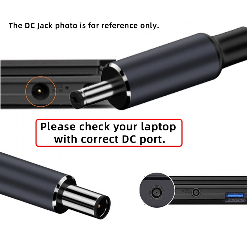 Type-C USB-C Input to DC 5.5x2.1mm Jack Smart LED Display 100W Output Power 20V 5A PD Charge 65W Adapter for Laptop