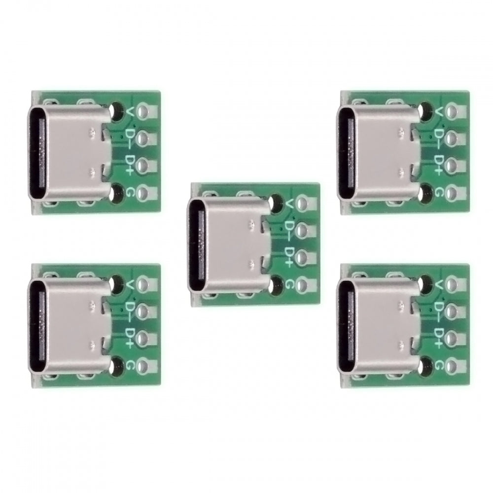 5pcs/set DIY OEM Type C Female Socket Connector to PCBA 4Pin USB2.0 Pinout DC 5V Power