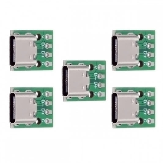 5pcs/set DIY OEM Type C Female Socket Connector to PCBA 4Pin USB2.0 Pinout DC 5V Power