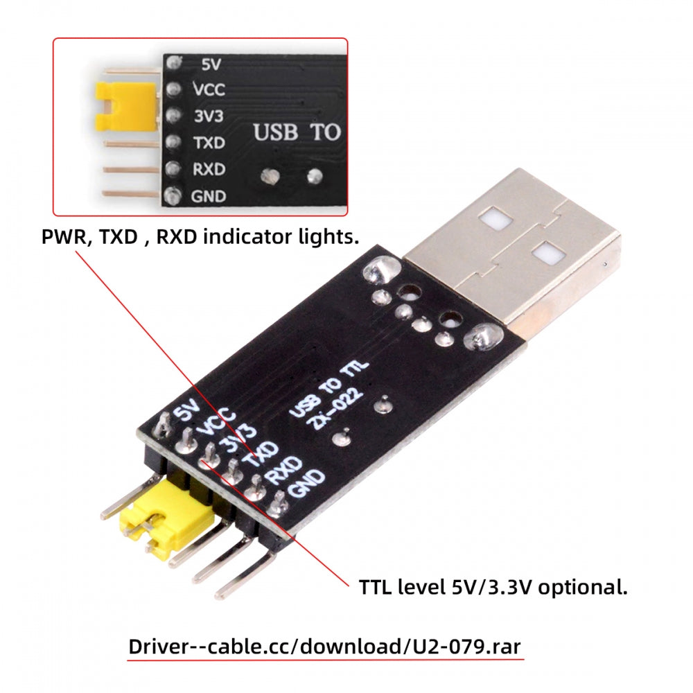 USB2.0 Type-A To TTL Converter UART STC Module Serial Programmer CH340G CH340 3.3V 5V Adapter Replace PL-2303