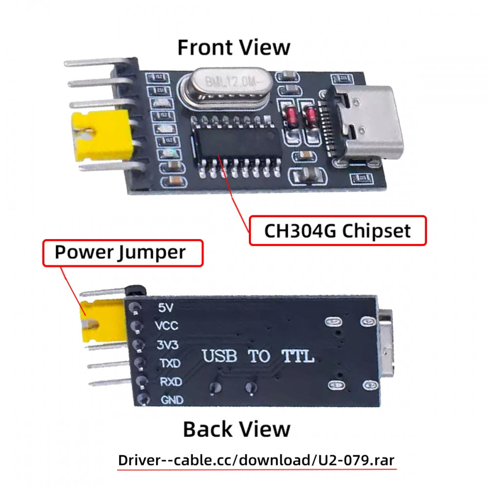 USB-C Type-C Female To TTL Converter UART STC Module Serial Programmer CH340G CH340 3.3V 5V Adapter Replace PL-2303
