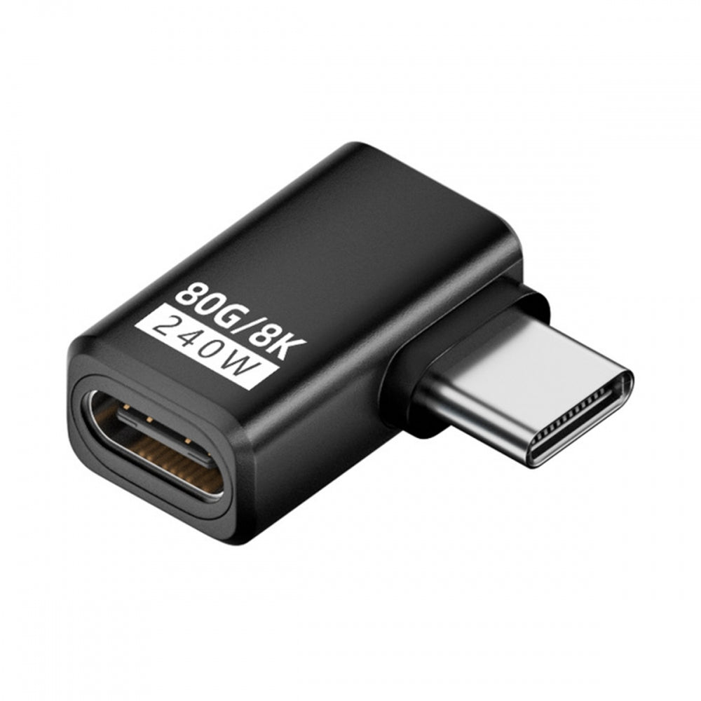 USB5.0 80Gbps Male to Female Extension Adapter Left Right Angled with 240W 16K 8K 5K Compatible with USB4.0 Thunderbolt3/4/5