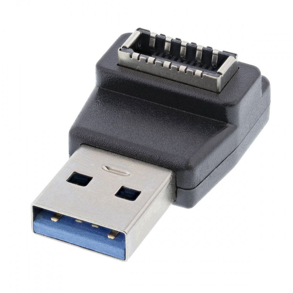 Type-A USB3.0 Male to Type-E USB 3.1 Front Panel Header Female Motherboard Extension Data Adapter 90 Degree Angled