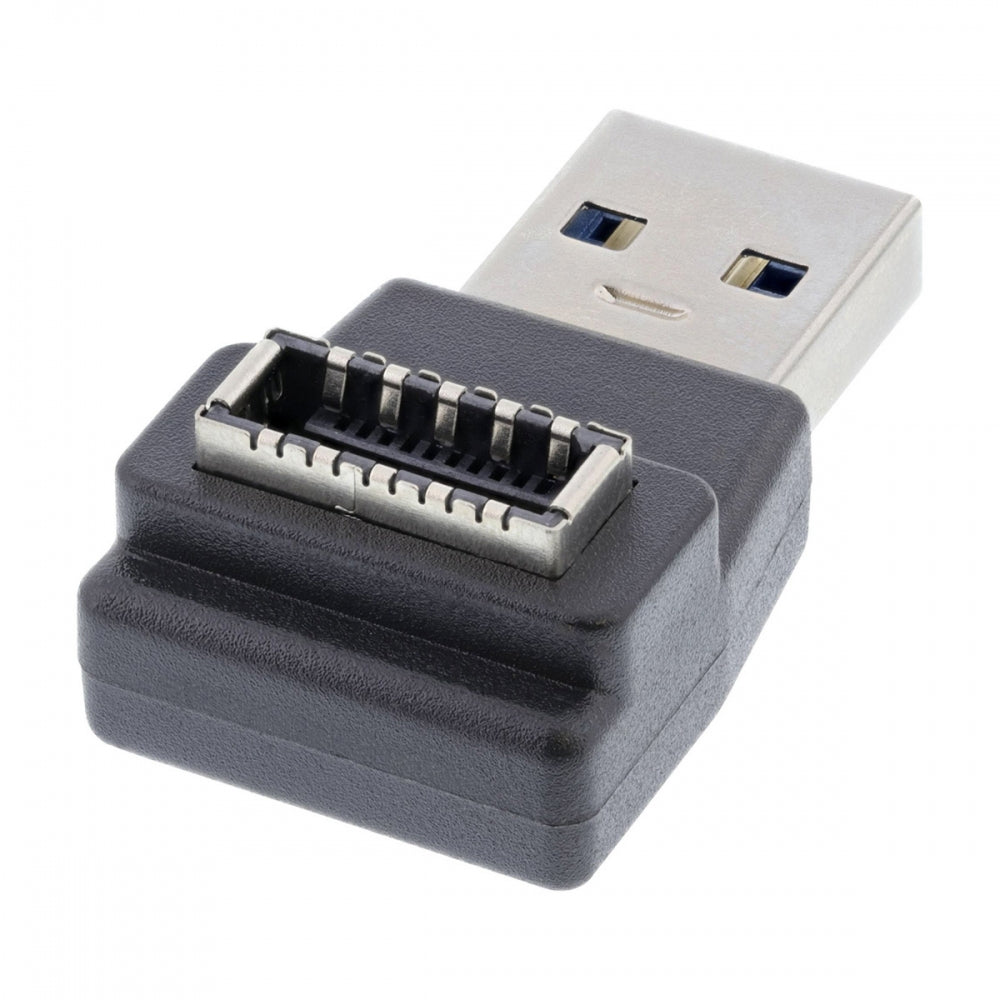 Type-A USB3.0 Male to Type-E USB 3.1 Front Panel Header Female Motherboard Extension Data Adapter 90 Degree Angled