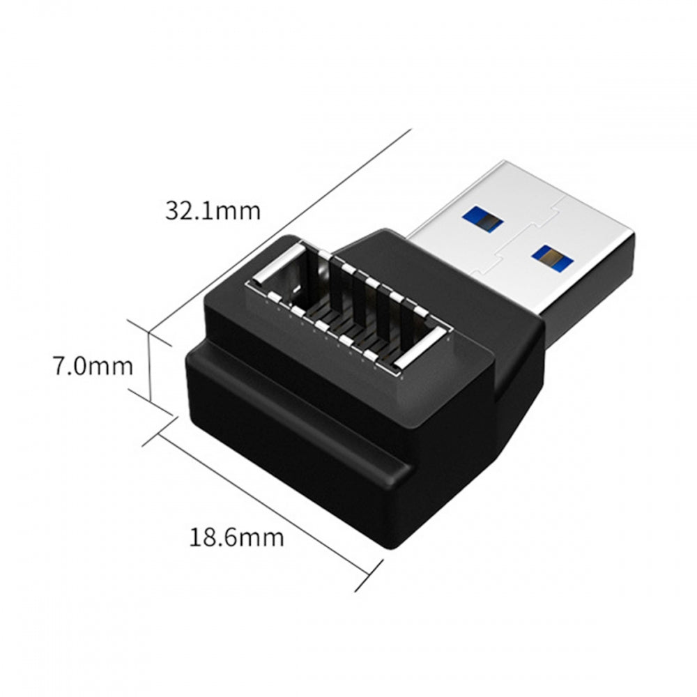 Type-A USB3.0 Male to Type-E USB 3.1 Front Panel Header Female Motherboard Extension Data Adapter 90 Degree Angled