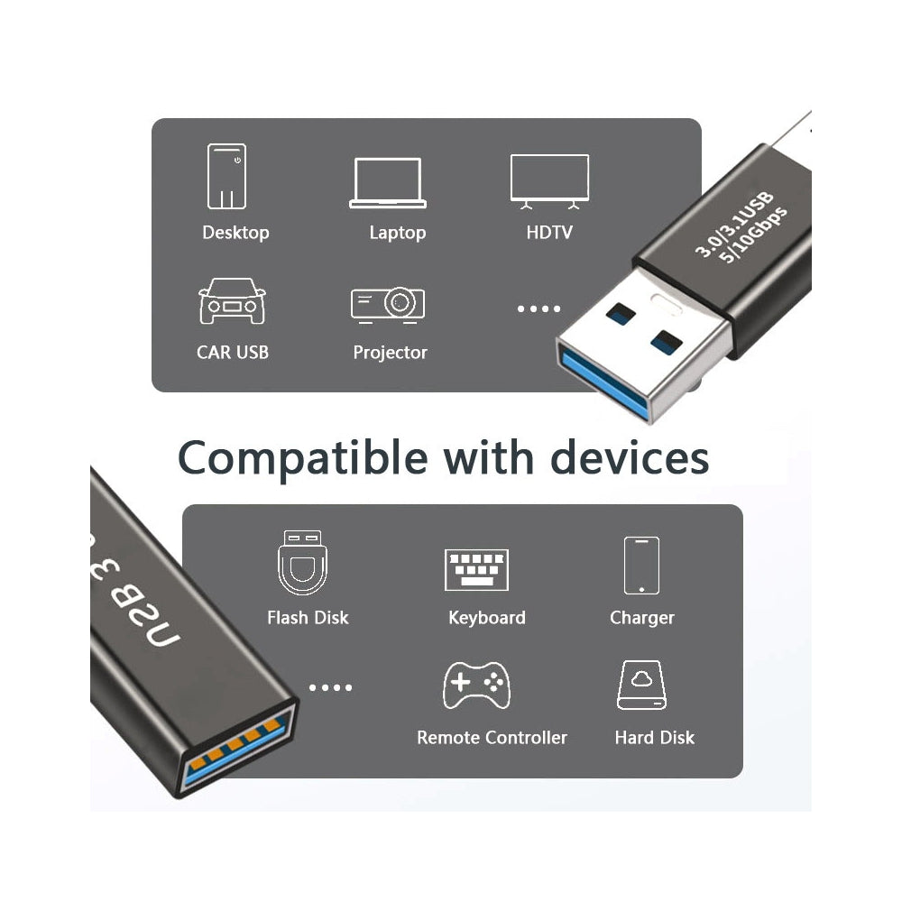 4pcs/lot USB 3.1 Type-A Male Female to USB-C Female Power Data 10Gbps Adapter for Laptop Phone