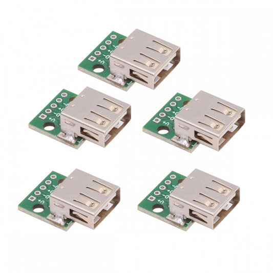 5pcs/set DIY OEM USB2.0 Type-A Female Receptacle Socket Connector with PCB Mounting Assembly Solder Type 480Mbps