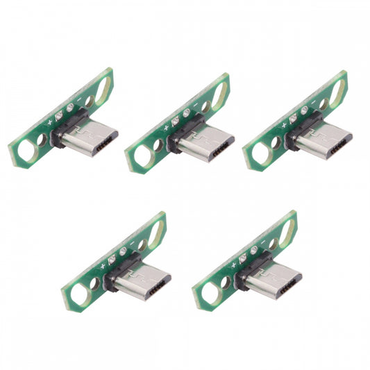 5pcs/set DIY OEM Micro USB2.0 Male Plug Connector 7mm Length with PCB Mounting Assembly Solder Type