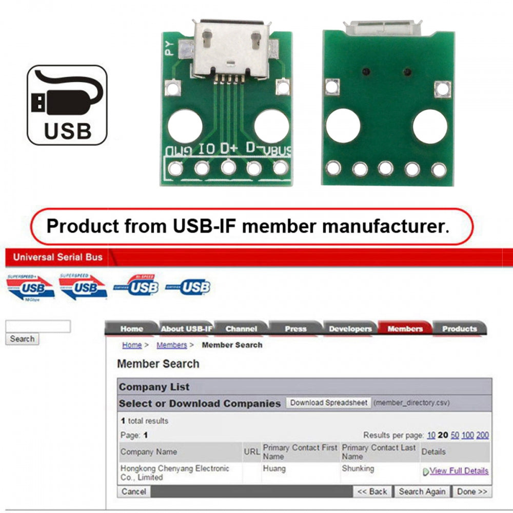 5pcs/set DIY OEM USB2.0 Micro-B Female Receptacle Socket Connector with Flange PCB Mounting Assembly Solder Type 480Mbps