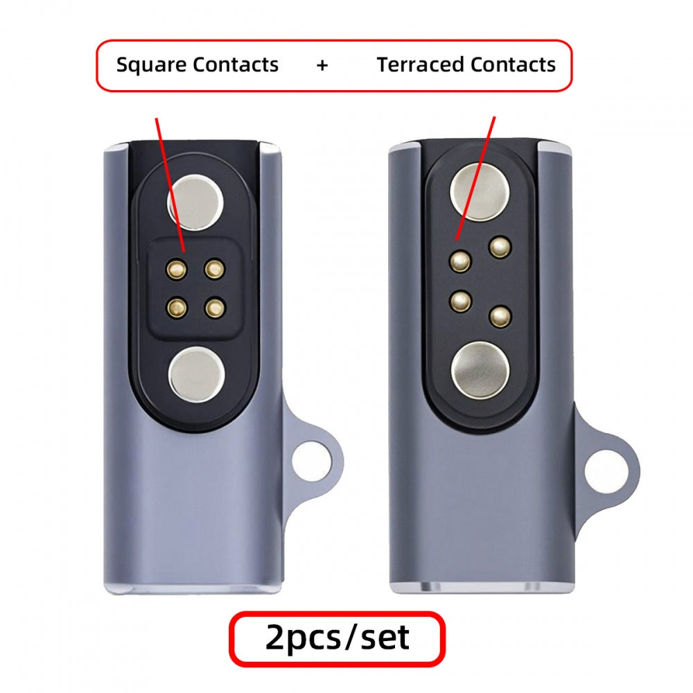 2pcs/lot Magnetic Charging Adapter USB Type-C to Pitch 2.5mm with 4-Pin Terraced Square Contacts Compatible with Bone Conduction Headphone