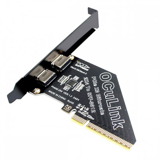 PCI-Express 4.0 PCIE 8x Detachable to Dual Oculink SFF-8612 SFF-8611 VROC Raid0 Adapter for U.2 SSD eGPU External Graphics Card Dock