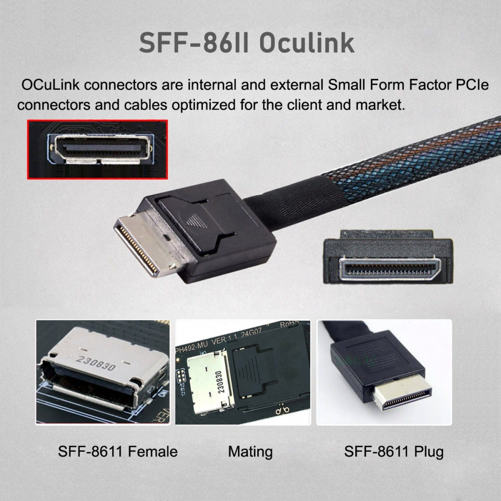 PCI-Express 4.0 PCIE 16x Detachable to Four Oculink SFF-8612 SFF-8611 External VROC Raid0 Adapter for U.2 SSD eGPU External Graphics Card Dock