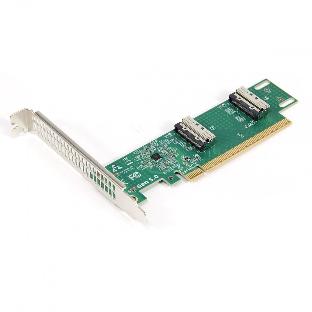 PCIE5.0 PCI-Express 16x to Dual MCIO 8i Mini Cool Edge IO SFF-TA-1016 VROC Virtual RAID Adapter for Mainboard SSD Graphics Card