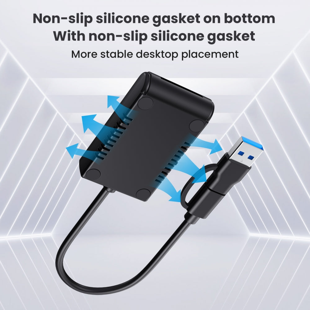 USB 3.0 USB-C Type-C Type-A to NVME M-key M.2 NGFF SATA SSD Docking Horizontal External Cable Enclosure RTL9210B Chipset